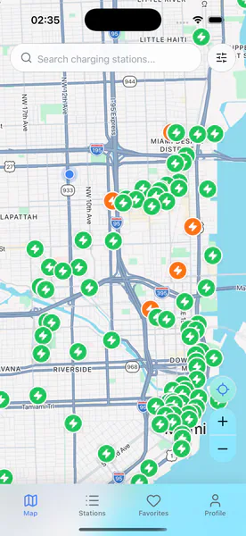 EV Stations Tracker — Карта станций