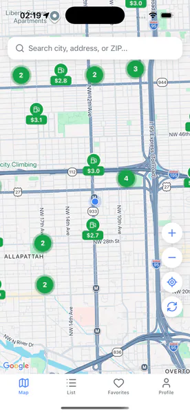 Gas Stations Tracker — Карта топлива